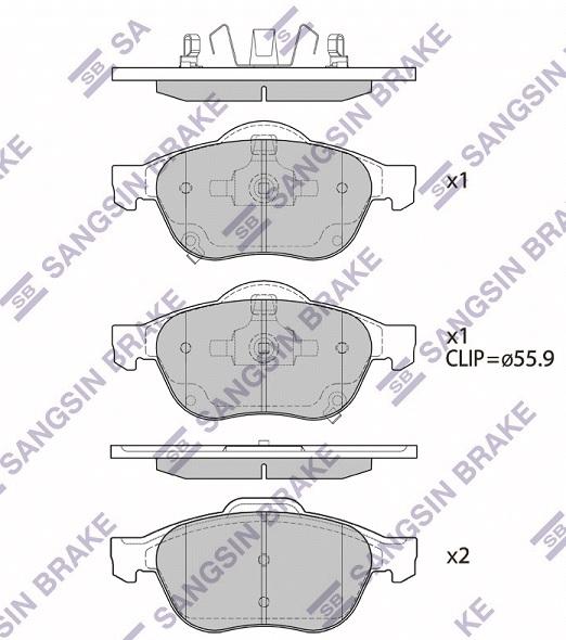 

Тормозные колодки Sangsin brake передние SP1574