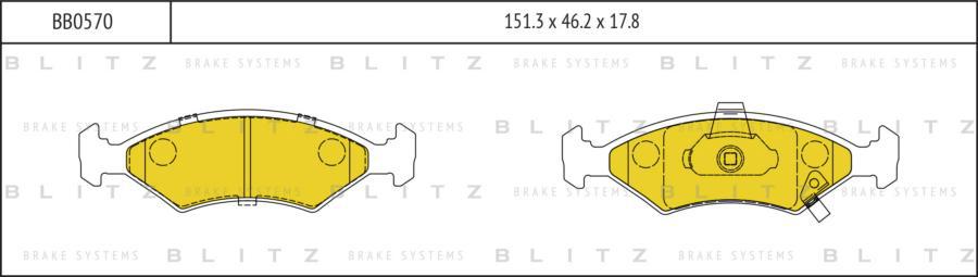 

Тормозные колодки BLITZ дисковые BB0570