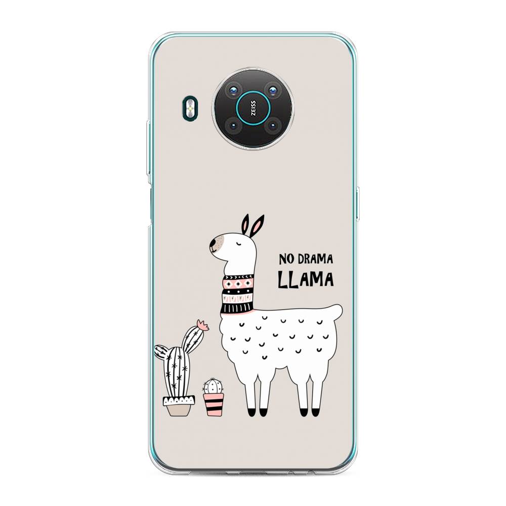 

Чехол Awog на Nokia X10 / Нокиа X10 "No drama LLama", Бежевый;серый;белый, 124750-2