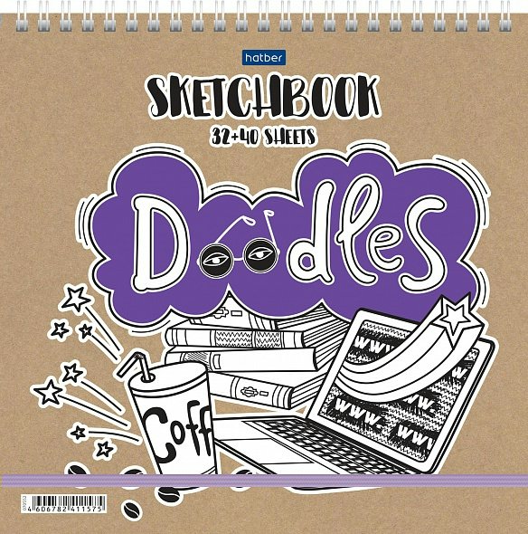 

Скетчбук Хатбер 72л А5 200х200 Premium Doodles 80-, 1758842