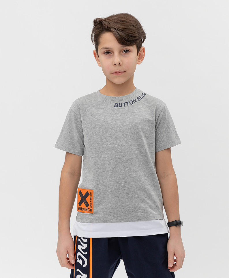 

Футболка Button Blue для мальчиков цв. серый р-р. 158, 121BBBJC12101900