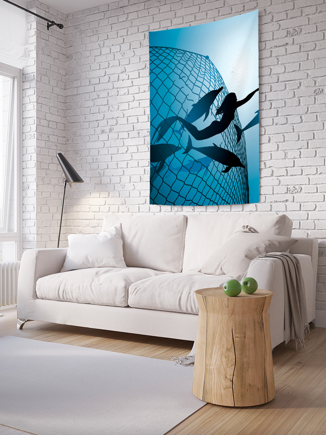 

Вертикальное фотопанно на стену JoyArty Русалка освобождает дельфинов 100x150 см, Русалка освобождает дельфинов