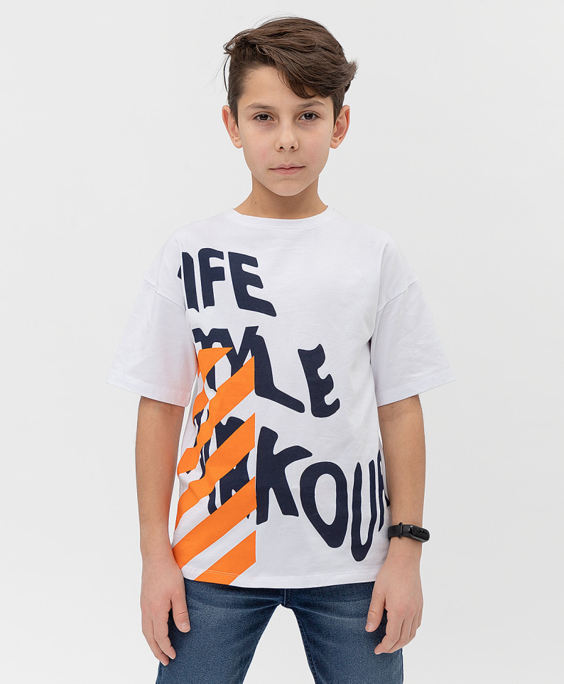 

Футболка Button Blue для мальчиков цв. белый р-р. 152, 121BBBJC12060200