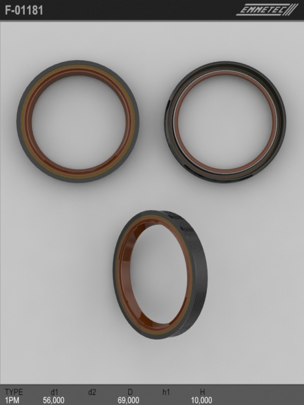 

Сальник рулевой рейки EMMETEC 56x69x10 (1PM) F-01181, F-01181, F01181