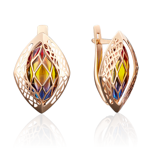 

Серьги из золота PLATINA jewelry 02-3830, эмаль, 02-3830