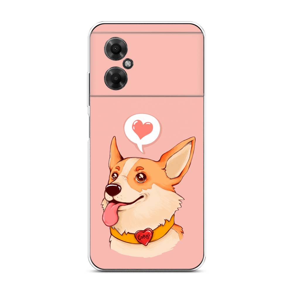 

Чехол на Xiaomi Poco M4 5G "Корги язык", Розовый;коричневый, 316550-1