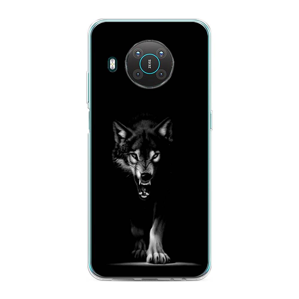 

Чехол Awog на Nokia X10 / Нокиа X10 "Волк выходит из ночи", Серый;черный;белый, 124750-1