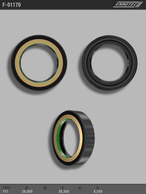 

Сальник рулевой рейки EMMETEC 26x38.3x8.5 (7V1) F-01170, F-01170, F01170