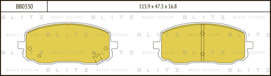 

Тормозные колодки BLITZ передние дисковые bb0330