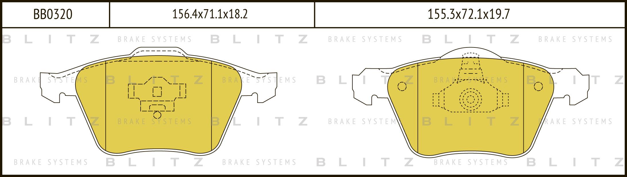 

Комплект тормозных колодок Blitz BB0320