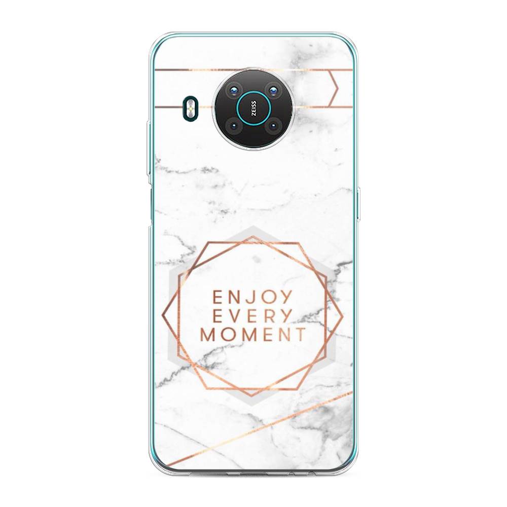 

Чехол Awog на Nokia X10 / Нокиа X10 "Enjoy every moment мрамор", Белый;розовый;серый, 124750-7