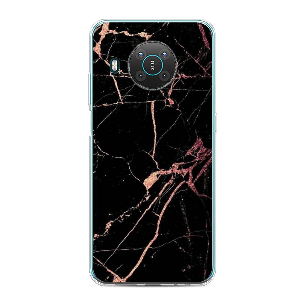 

Чехол Awog на Nokia X10 / Нокиа X10 "Мрамор розовое золото", Черный;розовый, 124750-3