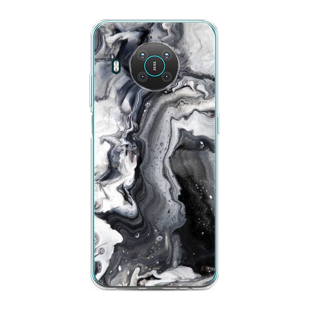 фото Чехол awog "бело-черные сложные полосы" для nokia x10