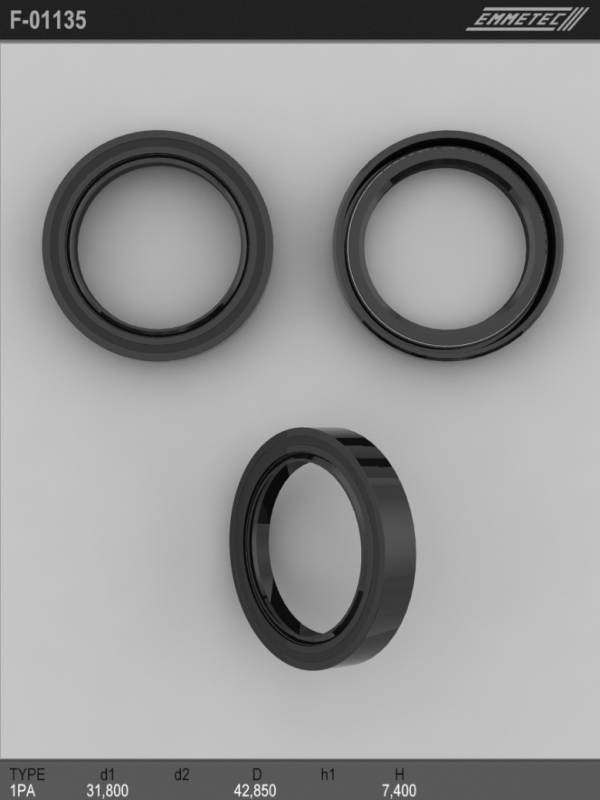 

Сальник рулевой рейки EMMETEC 31.8x42.85x7.4 (1PA) F-01135, F-01135, F01135