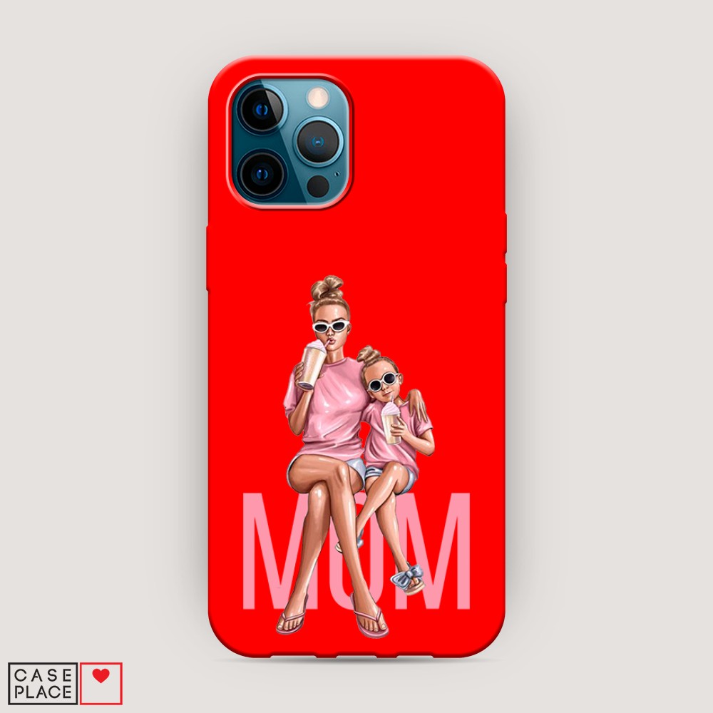 фото Матовый силиконовый чехол "lovely mom" на apple iphone 12 pro max awog