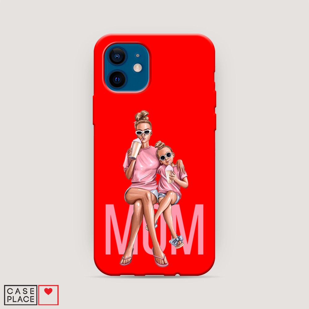 фото Матовый силиконовый чехол "lovely mom" на apple iphone 12 mini awog