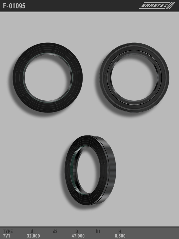 

Сальник рулевой рейки EMMETEC 32x47x8.5 (7V1) F-01095, F-01095, F01095