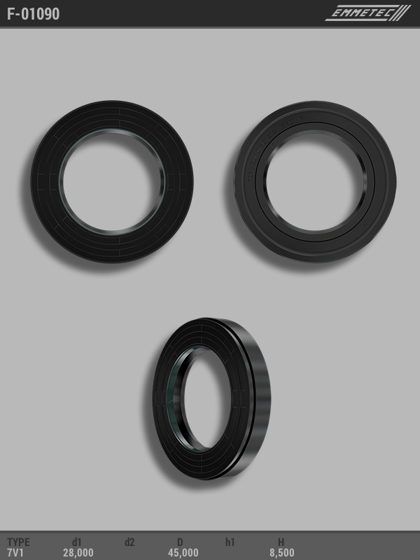

Сальник рулевой рейки EMMETEC 28x45x8.5 (7V1) F-01090, F-01090, F01090