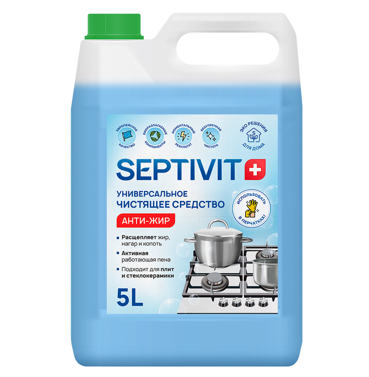 фото Чистящее средство для кухни septivit premium антижир pobedit 5л