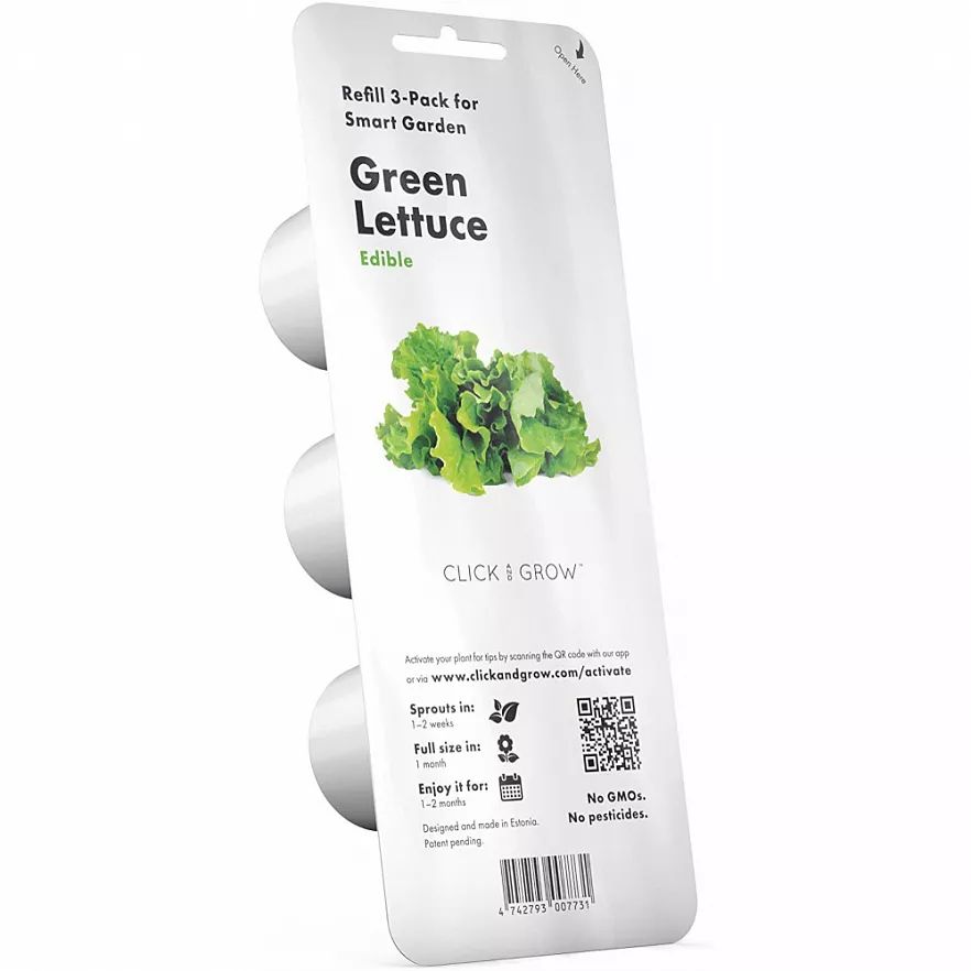Набор картриджей для умного сада Click and Grow Refill 3-Pack Зелёный Салат Green Lettuce