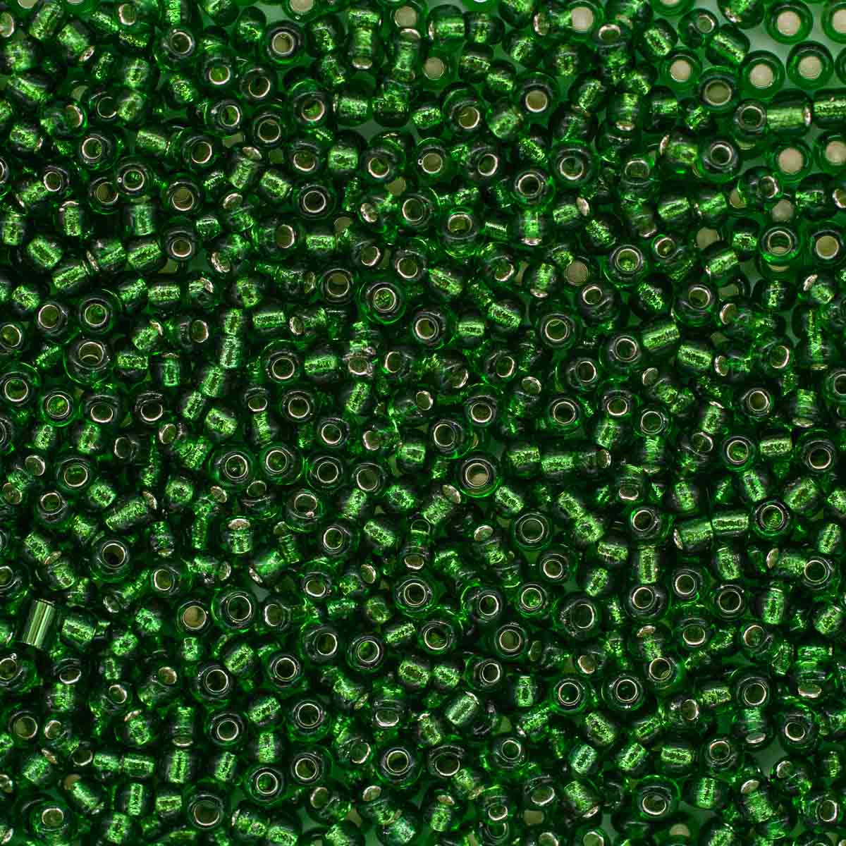 Бисер Astra&Craft (стекло), 11/0, (упак) 20 г (27В зелёный с серебристым центром), 10 шт