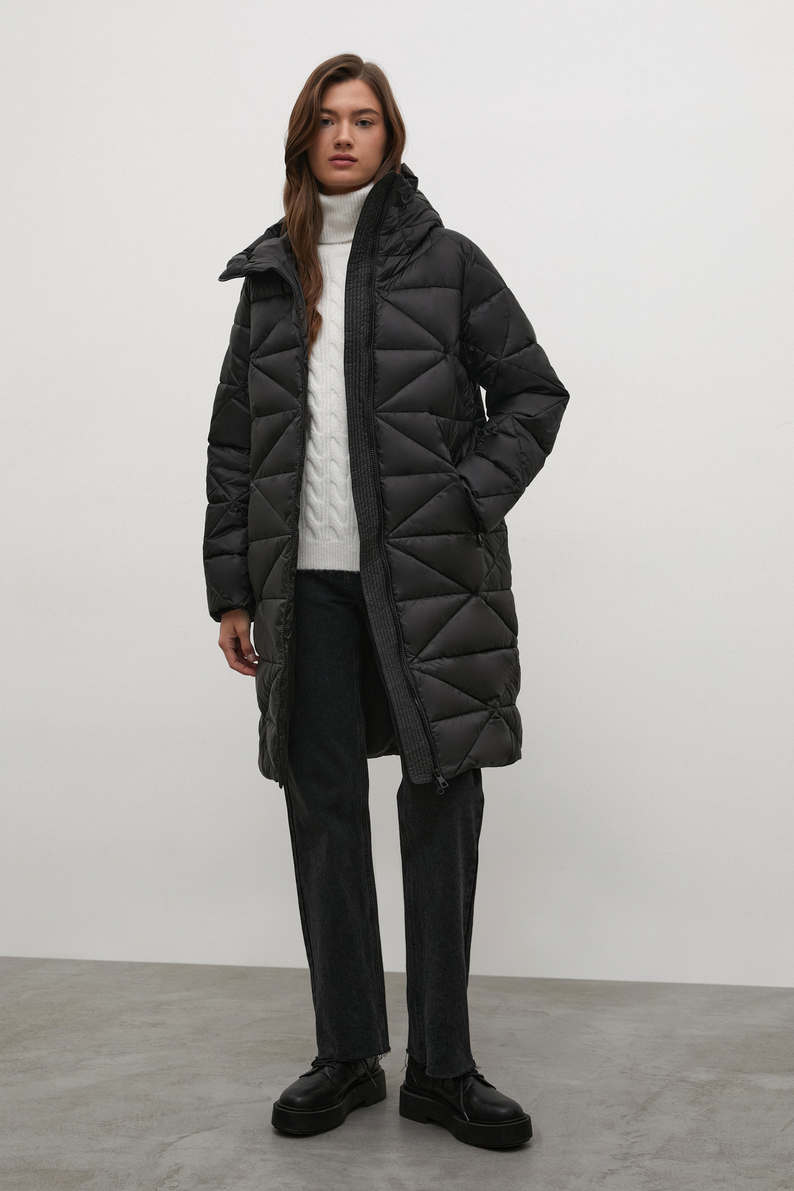 

Пальто женское Finn Flare FWB11075 черное S, Черный, FWB11075