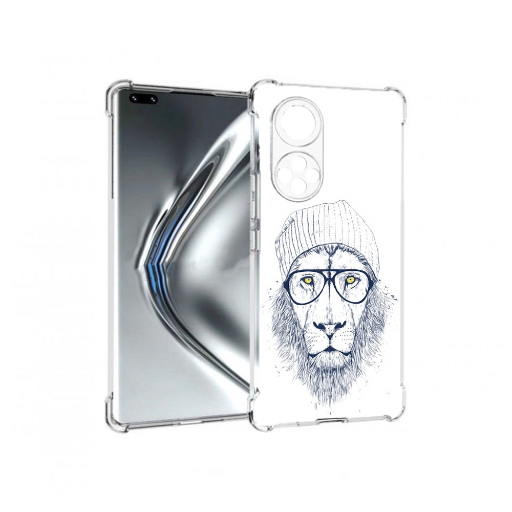 

Чехол MyPads Tocco для Honor 50 Pro хиппи лев (PT195008.23.663), Прозрачный, Tocco