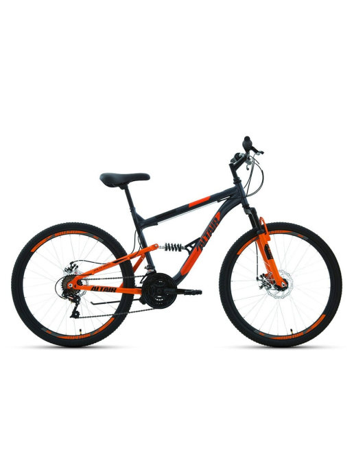 фото Велосипед 26" altair mtb fs 26 2.0 disc 18 ск темно-серый/оранжевый 20-21 г 18"