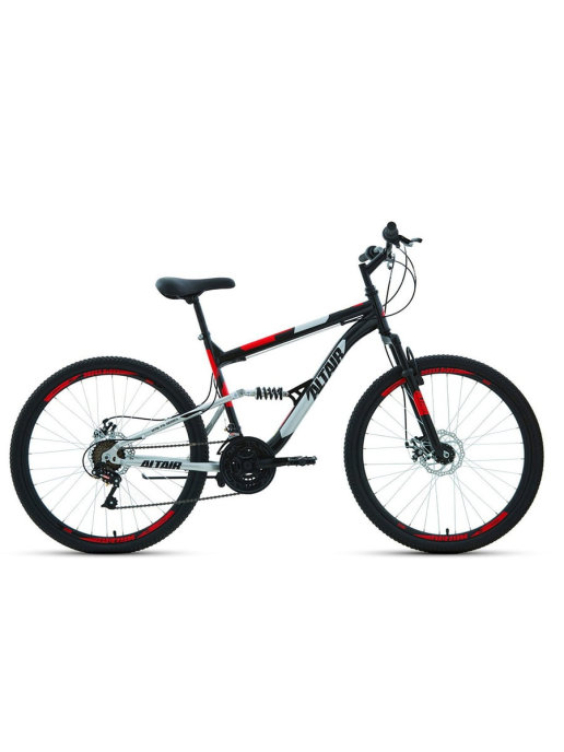 фото Велосипед 26" altair mtb fs 26 2.0 disc 18 ск черный/красный 20-21 г 18" rbkt1f16e018