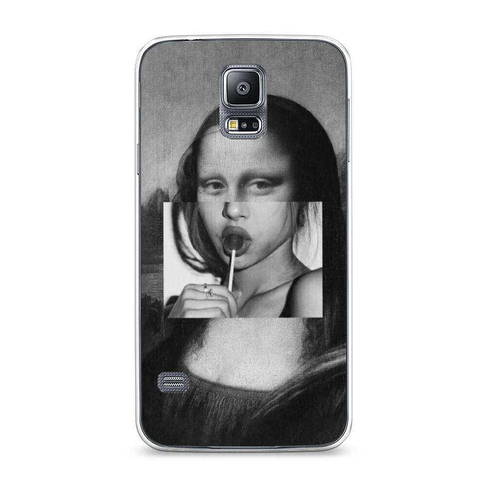 

Чехол Awog на Samsung Galaxy S5 "Mona Lisa sucking lollipop", Серый, 24150-9