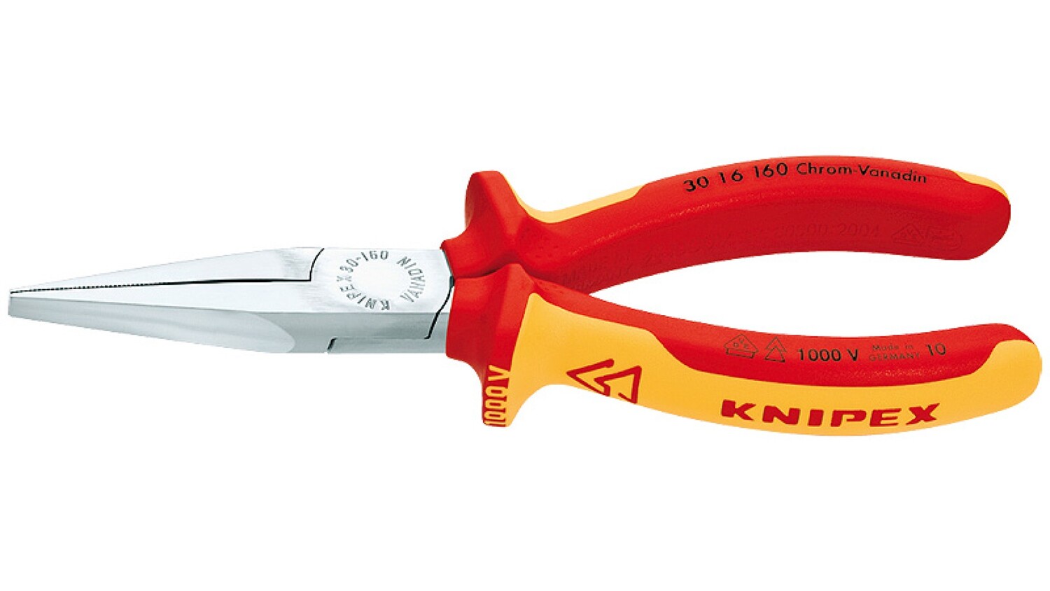 

Длинногубцы Knipex KN-3016160 VDE, 46.5 мм, длина 160 мм, KN-3016160