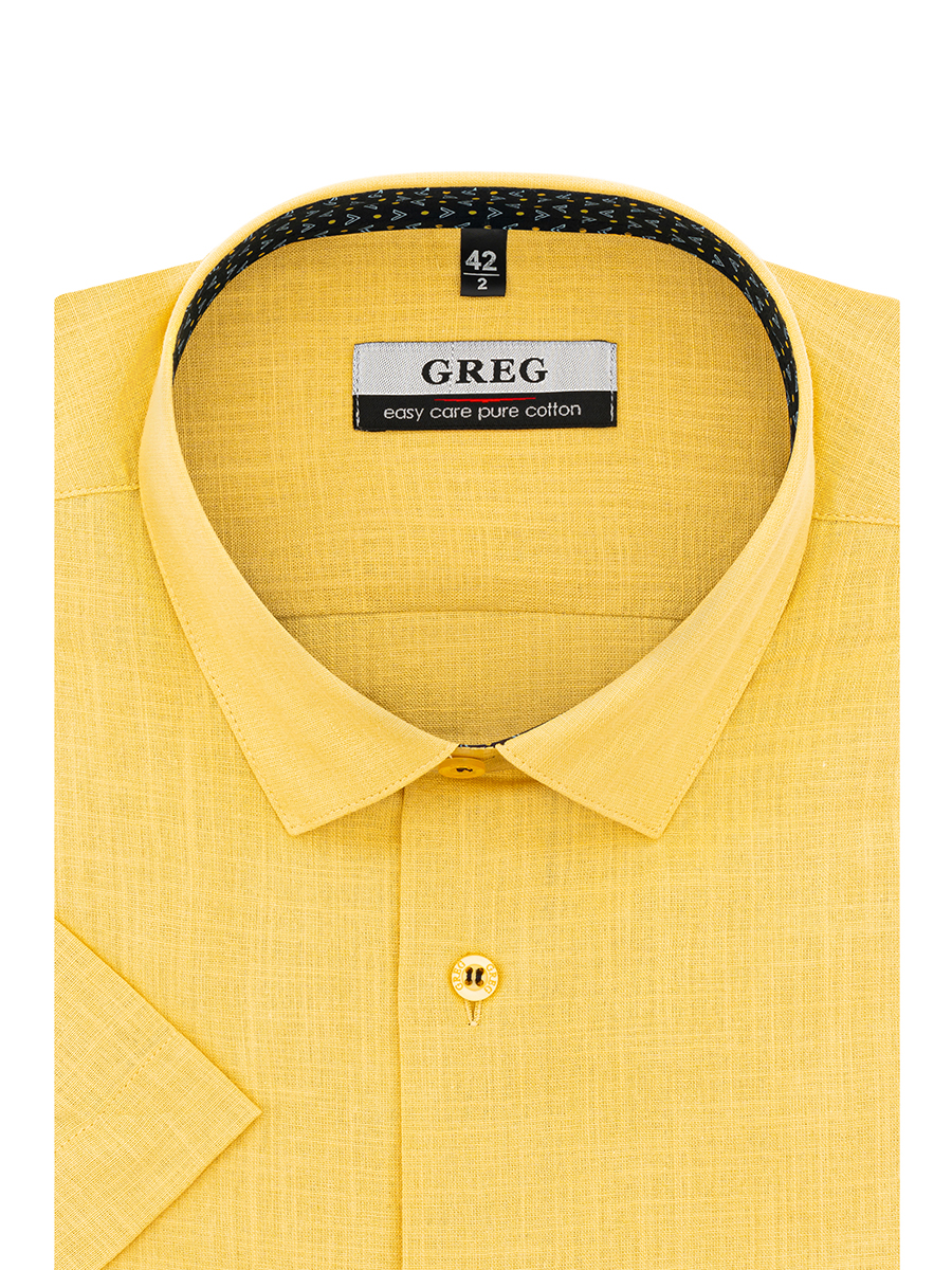 

Рубашка мужская Greg 00-00001595 желтая 40, Желтый, 00-00001595
