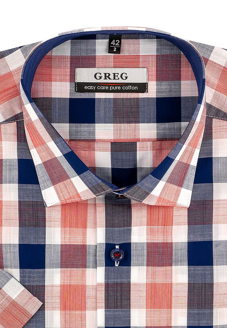 

Рубашка мужская Greg 01-00011683 красная 40, Разноцветный, 01-00011683