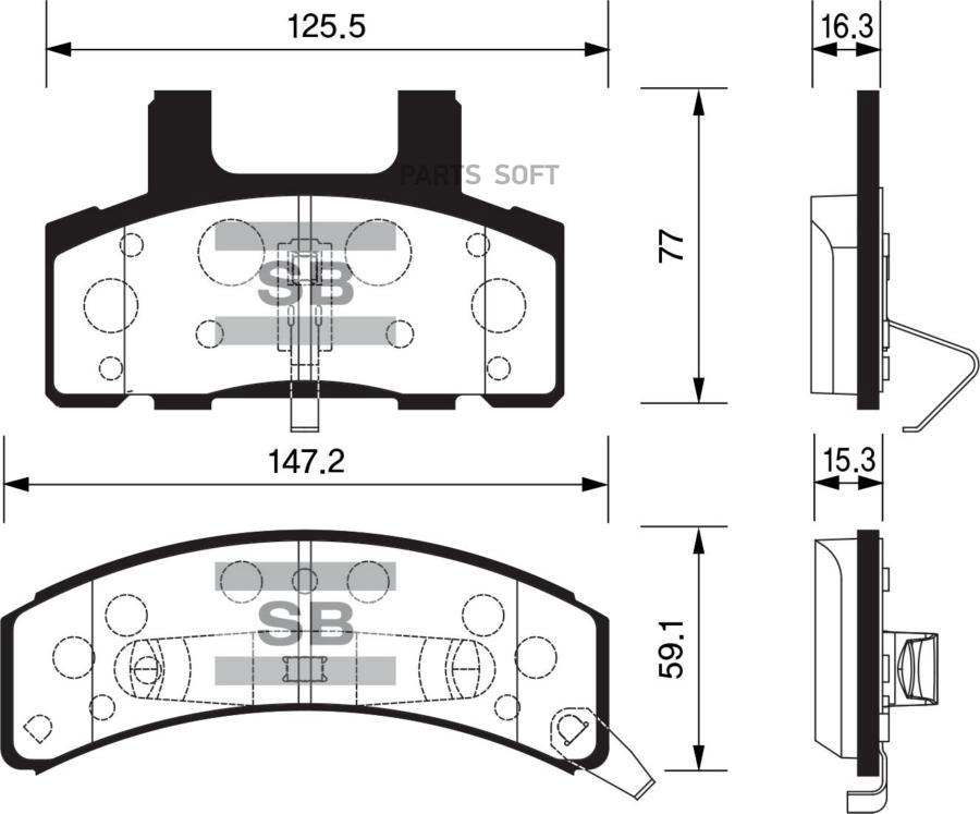 

Тормозные колодки Sangsin brake дисковые SP1261