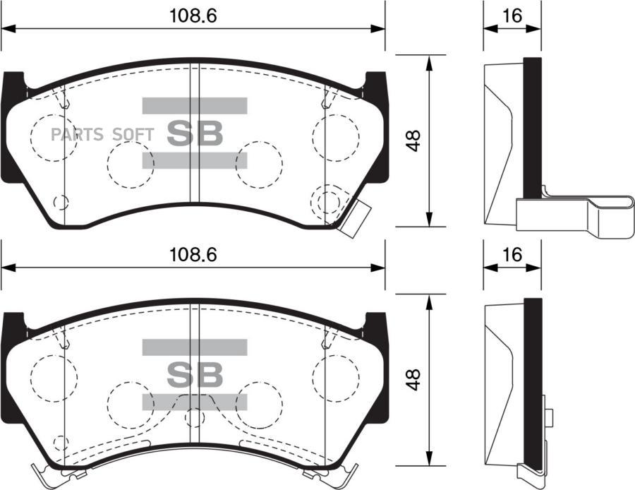 

Тормозные колодки Sangsin brake дисковые SP1122