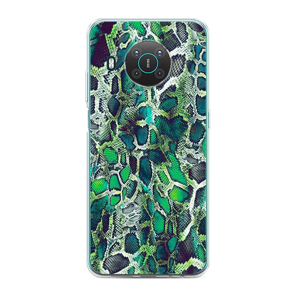 

Чехол Awog на Nokia X10 / Нокиа X10 "Зеленая кожа змеи", Зеленый;черный, 124750-3