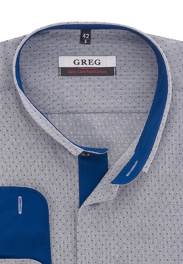 

Рубашка мужская Greg 01-00000416 серая 40, Серый, 01-00000416