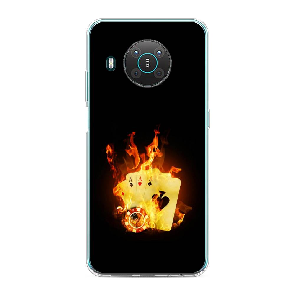 

Чехол Awog на Nokia X10 / Нокиа X10 "Горящие карты", Черный;оранжевый, 124750-9