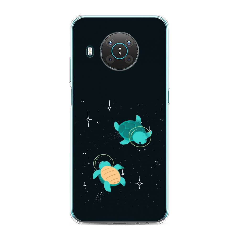 

Чехол Awog на Nokia X10 / Нокиа X10 "Черепашки космонавты", Черный;синий, 124750-4