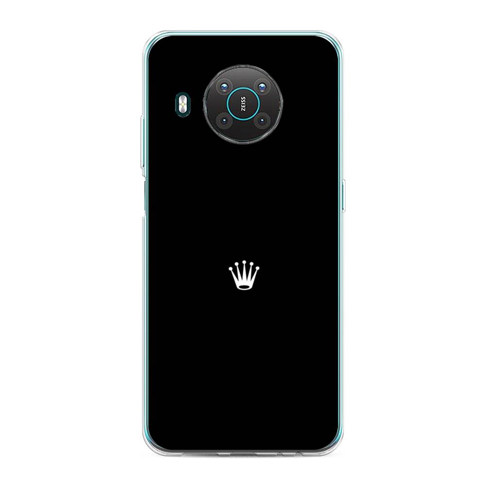 фото Чехол awog "белая корона на черном фоне" для nokia x10