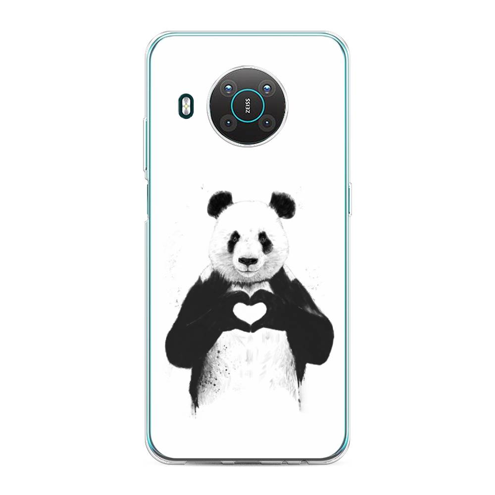 

Чехол Awog на Nokia X10 / Нокиа X10 "Панда love", Серебристый, 124750-10