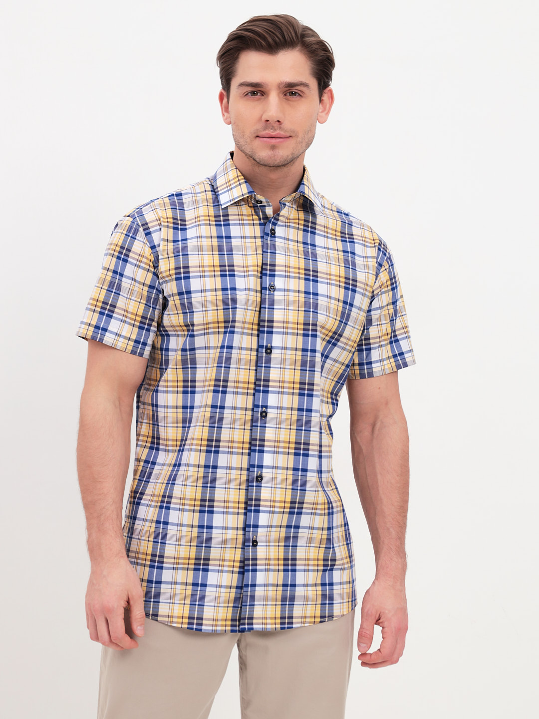 

Рубашка мужская Greg 00-00005133 желтая 45, Разноцветный, 00-00005133