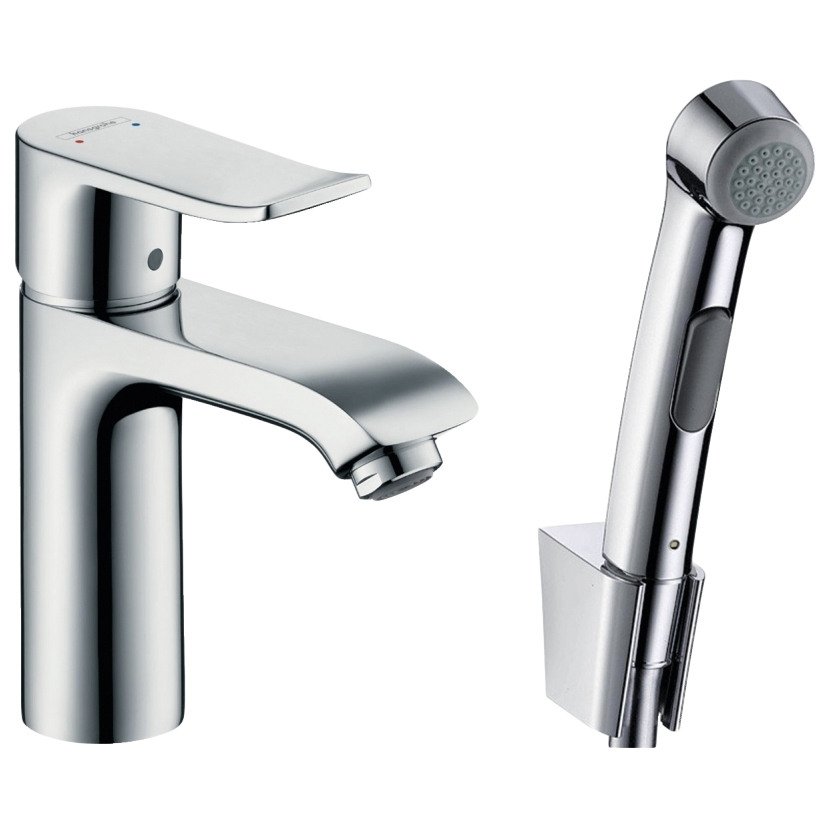 

Смеситель с гигиеническим душем Hansgrohe Metris 31285000 хром, Серебристый, для раковины 110 мм с гигиеническим душем