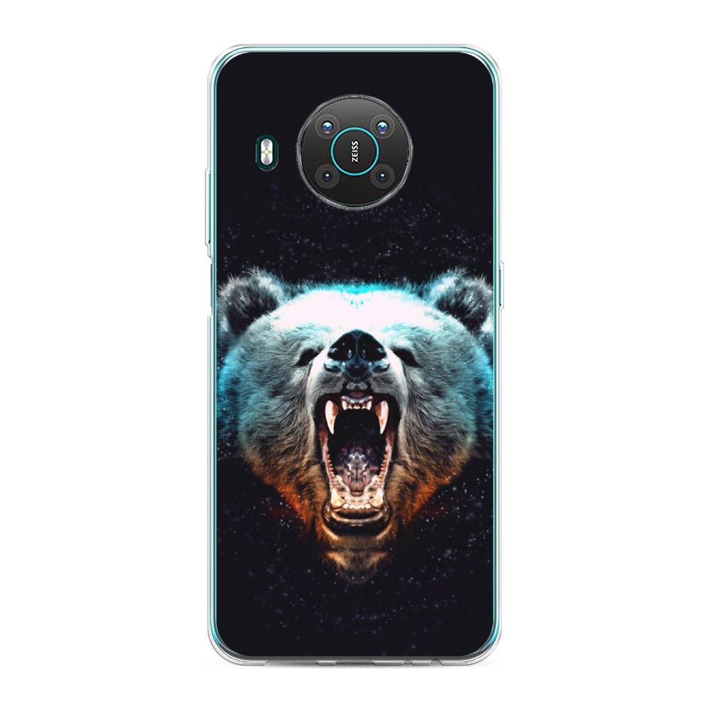 

Чехол Awog на Nokia X10 / Нокиа X10 "Медведь", Коричневый;голубой;черный, 124750-2