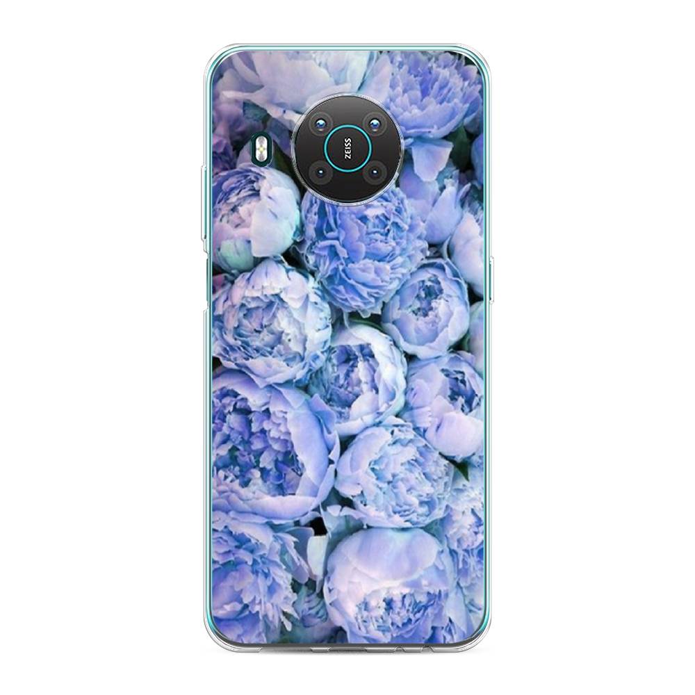 

Чехол Awog на Nokia X10 / Нокиа X10 "Пионы голубые", Голубой, 124750-8