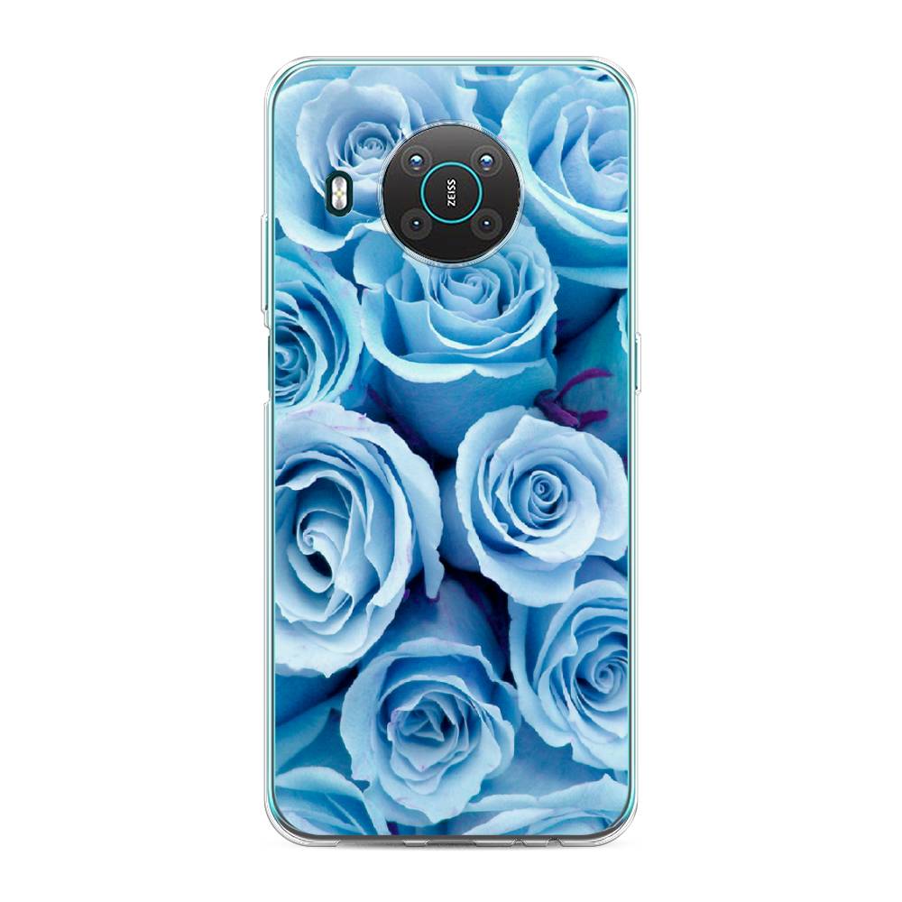 

Чехол Awog на Nokia X10 / Нокиа X10 "Лазурные розы", Голубой, 124750-8