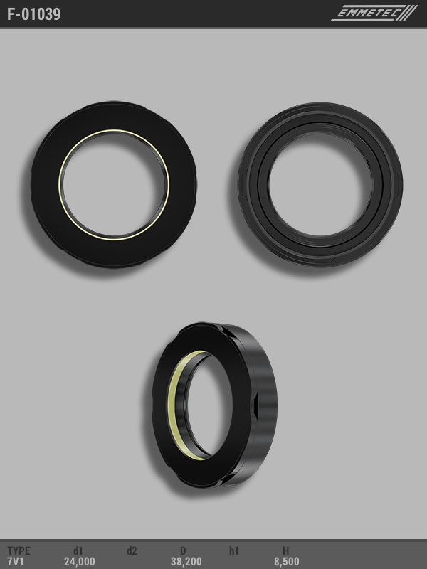 

Сальник рулевой рейки EMMETEC 24x38.2x8.5 (7V1) F-01039, F-01039, F01039