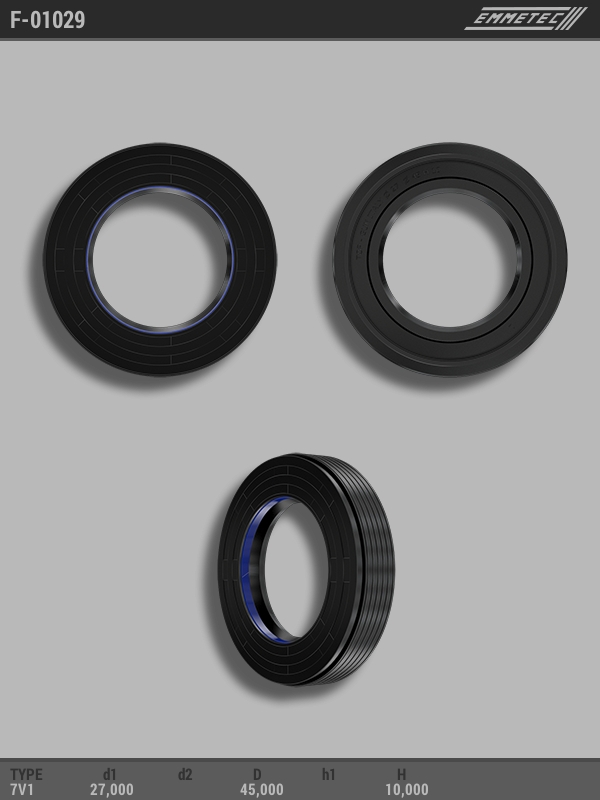 

Сальник рулевой рейки EMMETEC 27x45x10 (7V1) F-01029, F-01029, F01029