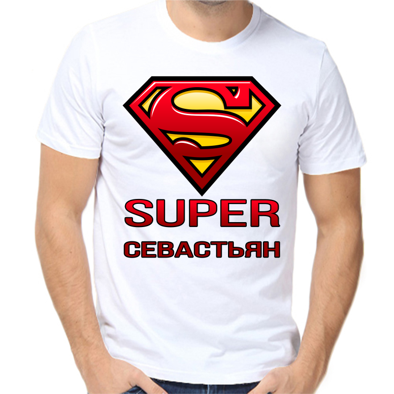 

Футболка мужская белая 48 р-р super севастьян, Белый, fm_super_sevastyan