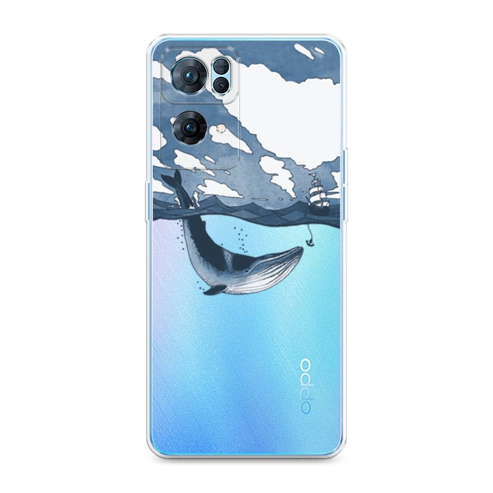 

Чехол на Oppo Reno 7 Pro "Большой кит", Синий, 258250-1